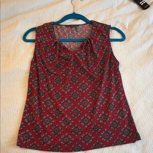 41 Hawthorn Red and Black Patterned Blouse
